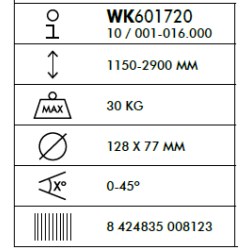 Werku-Suporte Extensivel / 30Kg / 1150-2900 mm