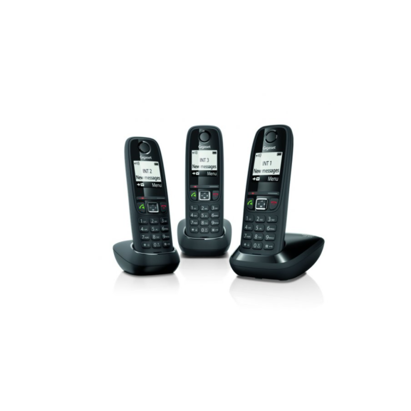 GIGASET - TELEFONE S/ FIOS DECT AS405 TRIO PRETO