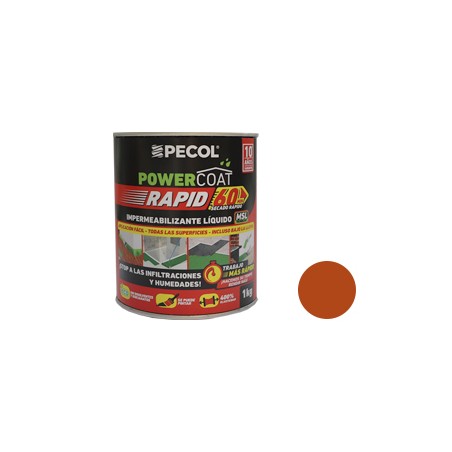 Pecol-Impermeabilizante Liquido 1KG Powercoat Rapid Terracota