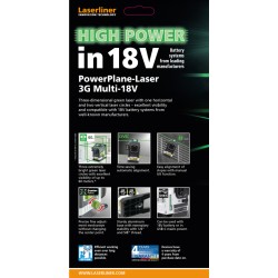Laserliner - PowerPlane Laser 3G Multi -18V   (Oferta PowerAdapter Set 7 Unidades Valor 116.00 €)