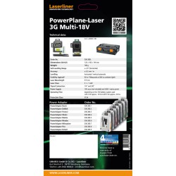 Laserliner - PowerPlane Laser 3G Multi -18V   (Oferta PowerAdapter Set 7 Unidades Valor 116.00 €)