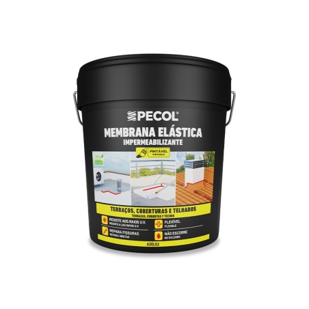 Pecol - Membrana Elastica Acrilica 4Kg Preta (Tela Liquida)