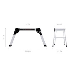 Werku - Plataforma Aluminio 150KG/ 75x45cm