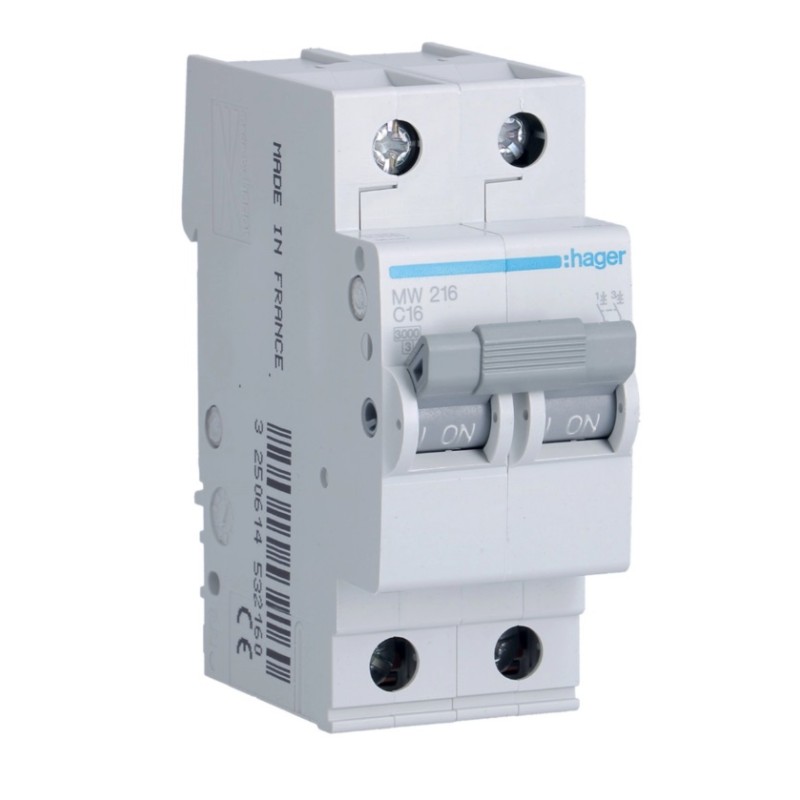 Hager - Disj. 2P 16A C 3KA MW216  GR01