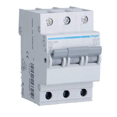 Hager - Disj. 3P 25A C 3KA MW325  GR01