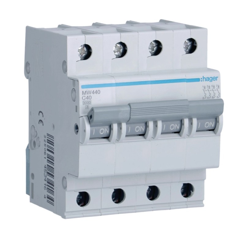 Hager - Disj. 4P 40A C 3KA MW440  GR01