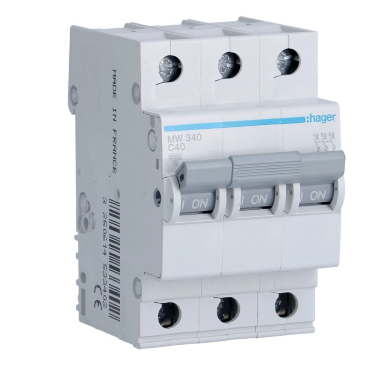 Hager - Disj. 3P 40A C 3KA MW340  GR01