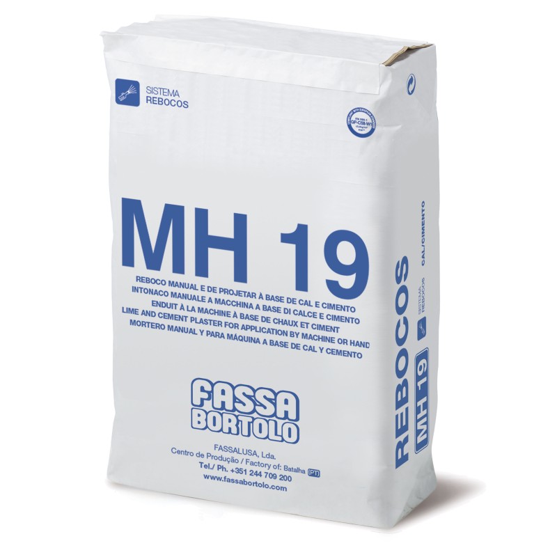 FASSA - MH19 Reboco Hidrofugado Base Cal e Cimento Ext/Int 25 Kgs   (60Scs)