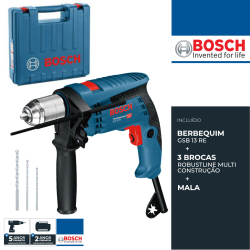Bosch-Berbequim GSB 13RE+Set 3 Brocas 0601217104